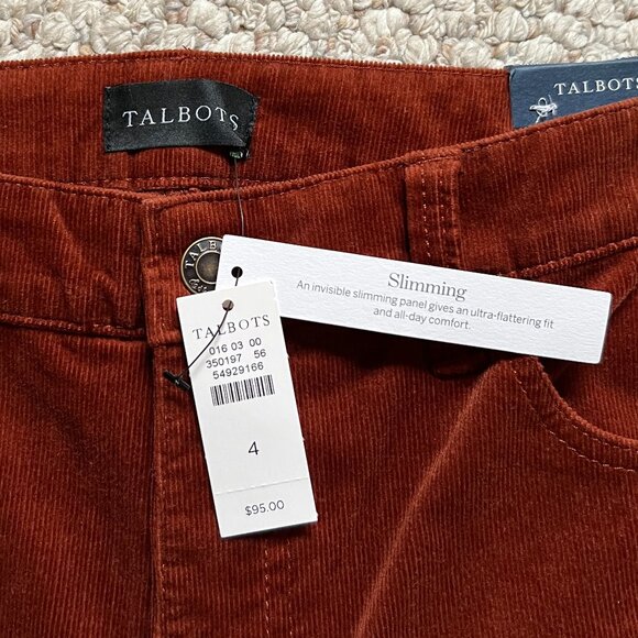 TALBOTS - Stretch Corduroy Straight Leg Pants - Copper -- NEW with Tag - Picture 6 of 12